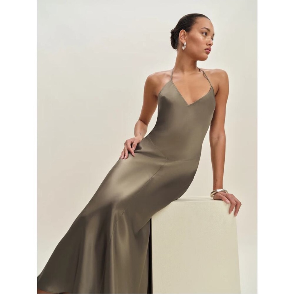 Reformation nari silk dress - morel